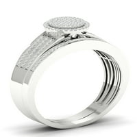 3 8ct TDW Diamond S Sterling ezüst klaszter Halo menyasszonyi készlet