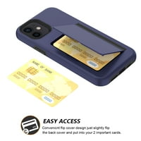 Tpu hibrid 2-in-Flip kártya tartó telefon tok Apple Iphone Mini Navy