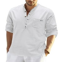 Avamo férfi blúz Hosszú ujjú pólók sima póló Férfi divat pulóver strand felsők Fehér L