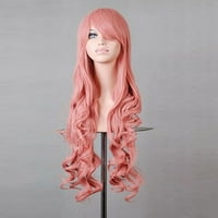 Egyedi olcsó emberi haj parókák nőknek hölgy 31 rózsaszín göndör paróka paróka sapkával