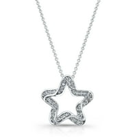 Női csillag gyémánt medál karátos 0. ctw g szín VS tisztaság gyémánt 16 fehér arany lánc