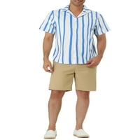 Egyedi olcsó férfiak rövid ujjú nyári csíkos tengerparti ing
