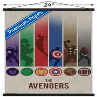Marvel Comics-Avengers-minimalista logó fali poszter fa mágneses kerettel, 22.375 34