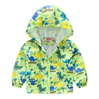 Gyerekek baba szélálló kabát kapucnis nyomtatás Zipper Grils kisgyermek fiúk őszi kabát fiúk kabát & kabát Zöld I 130