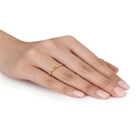 Carat T.G.W. Baguette-vágott sárga zafír 10KT sárga arany pasziánsz gyűrű