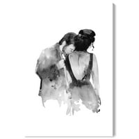 Wynwood Studio vászon tintával ölelés Divat és Glam Romantikus Wall Art vászon nyomtatás Fekete 20x30
