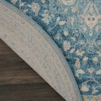 Nyugodt perzsa medál világosszürke többszínű 5'3 kerek terület szőnyeg
