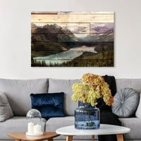 Wynwood Studio Természet és tájfal art vászon nyomatok 'Gyönyörű Kanada View' Hegyek - Zöld, Kék