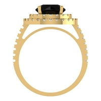 2. ct ragyogó kerek vágott természetes Ony 14k sárga arany Halo pasziánsz díszítéssel gyűrű mérete 6