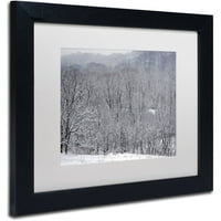 Kurt Shaffer White Mat, fekete keret, fekete keret védjegye Csendes nehéz havazás vászon művészete