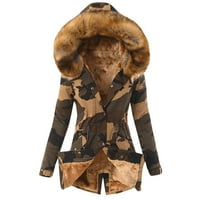 TKing Divat Női Bélés kabát női téli meleg vastag hosszú kabát kapucnis felöltő-XXXL