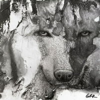 Illusztráció egy közeli kép egy farkas arcát Poszter Nyomtatás Glen Ronald 12322455