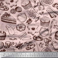 Soimoi Selyem Szövet Cupcake, Cookie-K & Cukorkák Élelmiszer Nyomtatott Szövet Udvar Széles