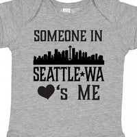 Inktastic Seattle Washington valaki szeret engem Skyline ajándék kisfiú vagy kislány Body
