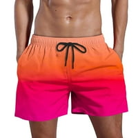 Úszónadrág férfiaknak nyári alkalmi gyors száraz gradiens atlétikai rövidnadrág zsebbel Elasztikus derék strand nadrág