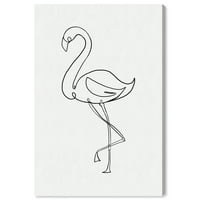 Wynwood Studio Canvas Flamingo vázlatos állatok madarak fal art vászon nyomtatott fekete off-fehérek 24x36