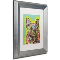Védjegy Képzőművészet French Bulldog III Canvas Art, Dean Russo, fehér matt, ezüst keret