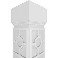 Ekena Millwork 10 W 9'H kézműves klasszikus négyzet alakú nem társított Koroluck Fretwork oszlop W Mission Capital