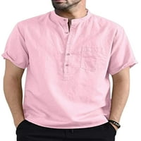 Voguele férfi felsők rövid ujjú póló egyszínű póló nyaralás Tee Lélegző blúz Rózsaszín 2XL
