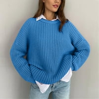 Új alkalmi laza lusta szél Pulóver Női külső kopás pulóver Hosszú ujjú Kerek nyakú kötött pulóver pulóver női pulóver
