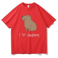 Szerelem Capybaras nyomtatott póló Rövid ujjú Férfi Női Divat Alkalmi Harajuku vicces póló felsők Túlméretezett Pamut
