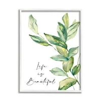 Stupell Industries Az élet gyönyörű botanikus levélcsírák egyszerűsített festmény, 20, Lanie Loreth tervezése