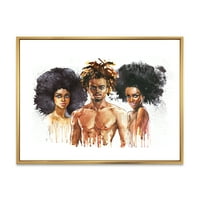 Designart 'Afro American Divat Portrék' Glam keretes vászon fali művészet nyomtatás