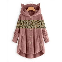Női Hosszú ujjú pulóver gomb lefelé őszi divat macska fül aranyos bolyhos kabát téli alkalmi
