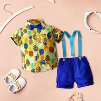 Baba fiú ruhák készlet gyermekek Rövid ujjú ananász ing gyermek overall két készlet kisgyermek gyermekek ünnepi strand