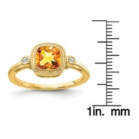 Primal arany karátos sárga arany citrin és gyémánt gyűrű
