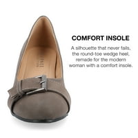 Journee Collection Womens Graysn Comfort Sole Selle széles szélességű csúszás kerek lábujj ék