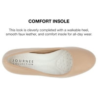 Journee Collection női Luu Comfort Sole Sole széles szélességű kerek lábujj alacsony blokk sarokszivattyúk