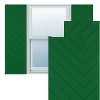 Ekena Millwork 15 W 78 H True Fit PVC átlós slat modern stílusú rögzített redőnyök, Viridian Green