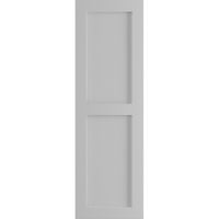 Ekena Millwork 15 W 55 H True Fit PVC Két egyenlő sík panel redőnyök, alapozva