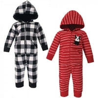 Hudson baba csecsemő fiú gyapjú Jumpsuits, kezeslábas, és Playsuits 2Pk, karácsonyi kutya, 3 hónapos