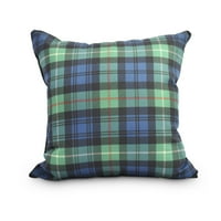 Egyszerűen Daisy, 20 20 Tartan Plaid Navy Blue Holiday nyomtatás dekoratív kültéri dobó párna