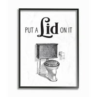 A Stupell Industries fedezetet helyez a WC -k fürdőszobai szótervezésére, keretes fali művészetet betűkkel és bélelt