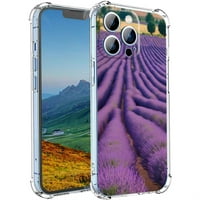 Serene-lavender-fields-telefon tok, iPhone Pro tokhoz tervezve Puha TPU lányoknak fiúk ajándék, Ütésálló telefon fedél