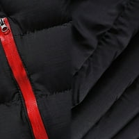 Guvpev férfi őszi téli Cipzár meleg kabát csomagolható könnyű kabát-Fekete XXL