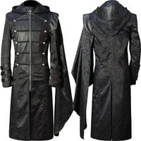 Férfi felsők divat kabát széldzseki gótikus stílusú kabát Retro kabát randevú 4XL Fekete
