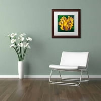 Védjegy Szépművészet Sárga vírus tulipán vászon művészete: Lily Van Bienen, White Matte, Wood Frame