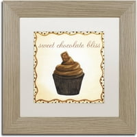 Védjegy Szépművészet Chocolate Cupcake vászon művészet: Jennifer Nilsson, White Matte, Birch Frame