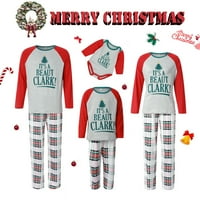 Christmas Family Matching Pajamas Sets Plaid Letter Print Sleepwear Holiday Xmas Loungewear Jammies Pjs For Adult Kids