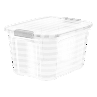 Bella Storage Quart Clear Stripes műanyag reteszelő fedél