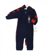 Hudson baba csecsemő fiú gyapjú Jumpsuits, kezeslábas, és Playsuits 2pk, erdei jávorszarvas, 0-hónap