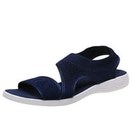 Női lapos szandál nyári szandál strand alkalmi cipő kötött felső Női Csúszásmentes Kék 7.5