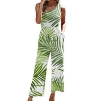 Női ruhák HIMIWAY Divat Női Szexi Slouchy Top nyomtatott derék széles láb nadrág laza nadrág zöld L