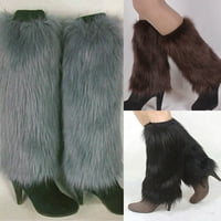 Meleg divat Fau szőrme Egyszínű Hosszú lábmelegítő Csizma zokni téli nők számára