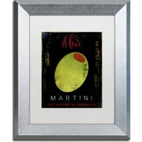 Védjegy Szépművészet Olive Martini i Canvas Art by Color Bakery, White Matte, ezüst keret