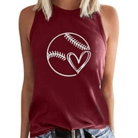 Női pólók Laza illesztés piros Tini póló női Baseball nyomtatás ujjatlan mellény nyári három színű póló Xxl